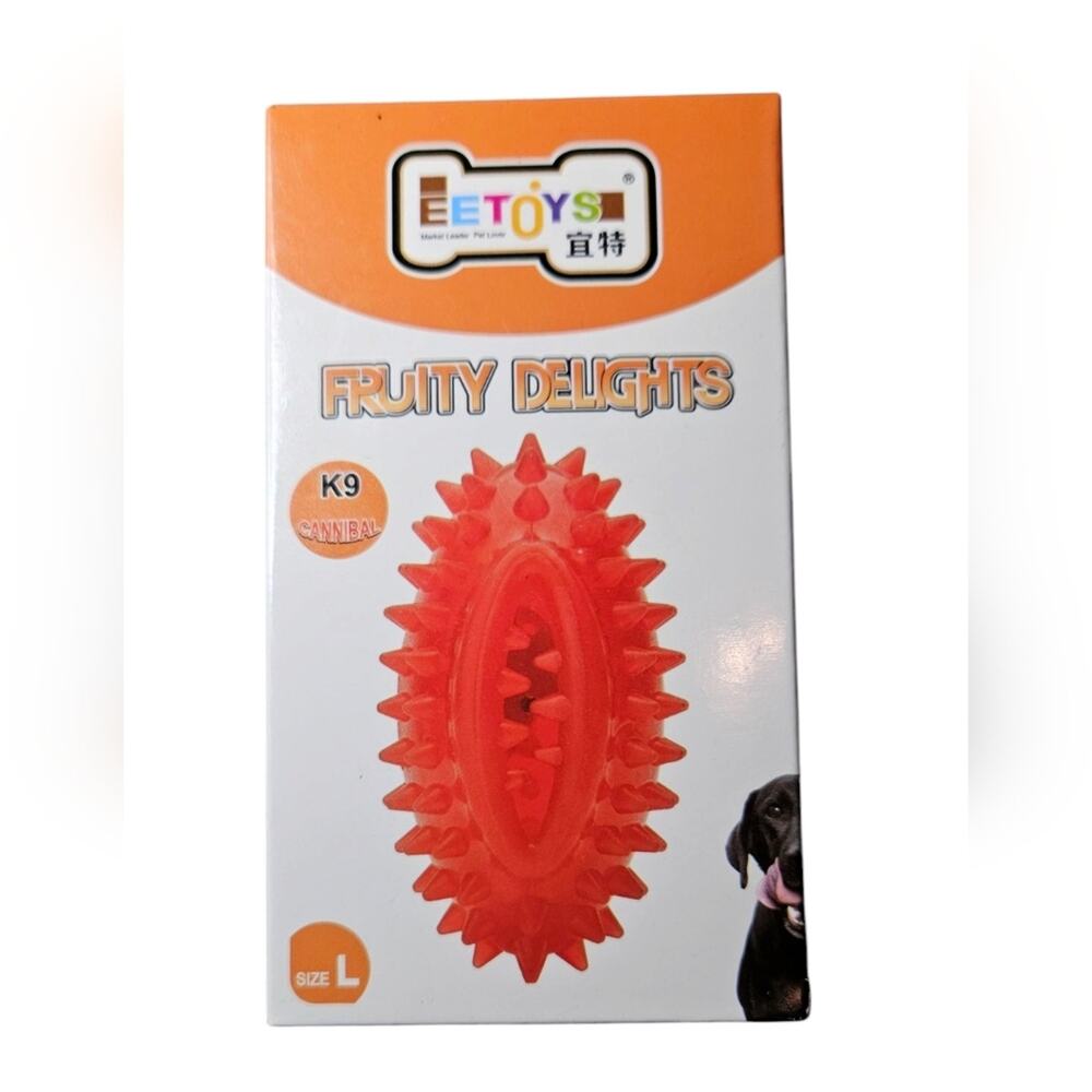 NWT Fruity Delights Orange Dog Training Toy Treat, For Large Dogs 22-88 Lbs